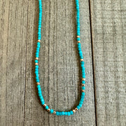Vibrant Turquoise & Gold Filled Choker